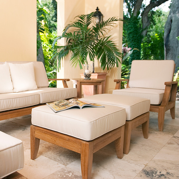 Laguna 22" Teak Ottoman