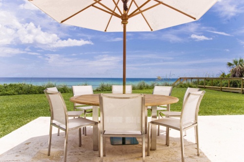 Stainless Steel Textilene Stacking Dining Chair - Picture B