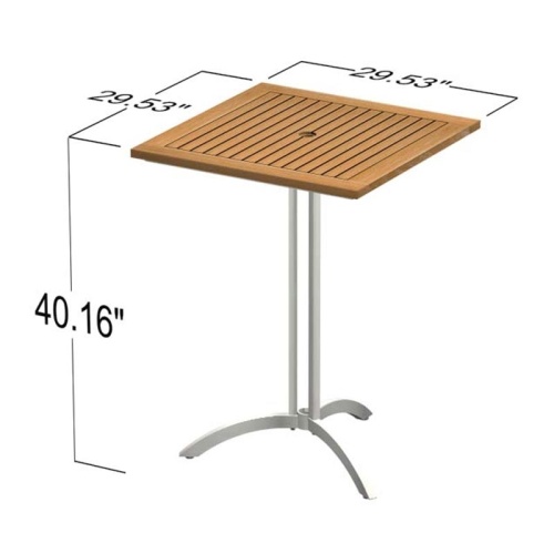 Vogue Bar Table Teak & Stainless Steel - Picture L