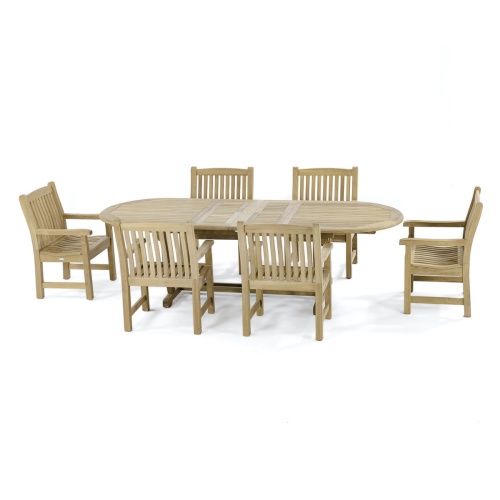 7 pc Montserrat Oval Teak Dining Set - Picture C