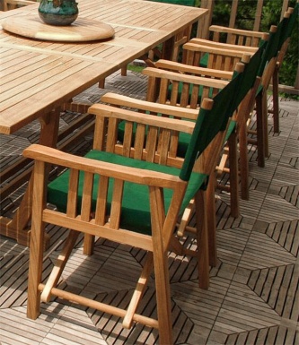 11 pc Veranda Teak Director Chair Patio Set