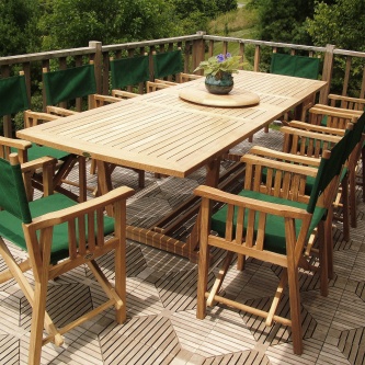 11 pc Veranda Teak Director Chair Patio Set