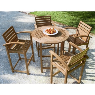 Somerset 5 pc Teak Bar Table Set