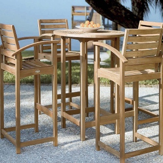 Somerset 5 pc Teak Bar Table Set