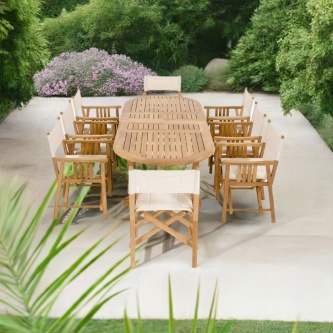 9 pc Montserrat Director Teak Dining Set