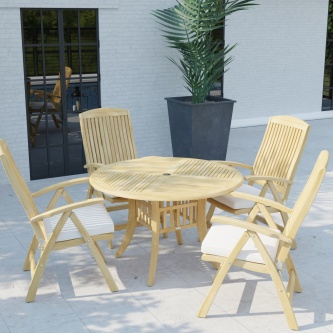 Hyatt Recliner Dining Set with Seat Cushions