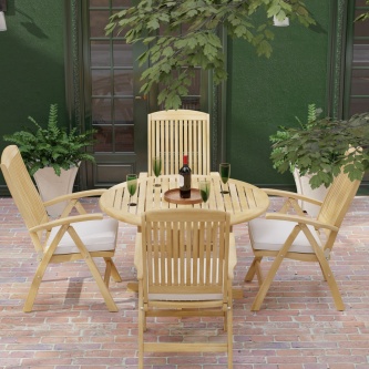 5 pc Barbuda Reclining Teak Set