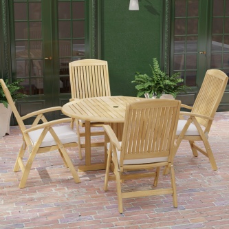 5 pc Barbuda Reclining Teak Set