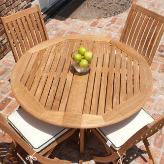 5 pc Barbuda Teak Foldable Dining Set