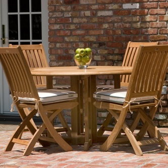 5 pc Barbuda Teak Foldable Dining Set