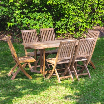 7pc Nevis Barbuda Teak Dining Set