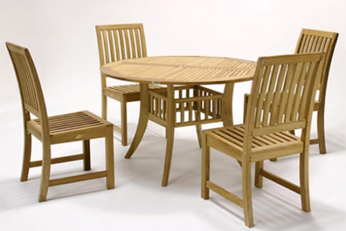 Grand Hyatt 4 foot Round Teak Patio Dining Set - Picture A