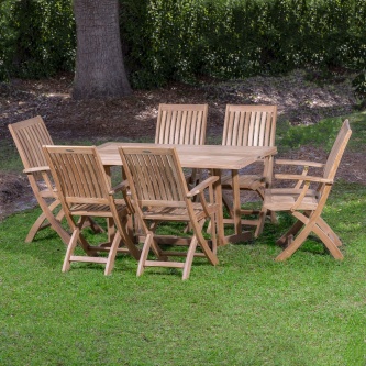 7pc Nevis Barbuda Teak Dining Set