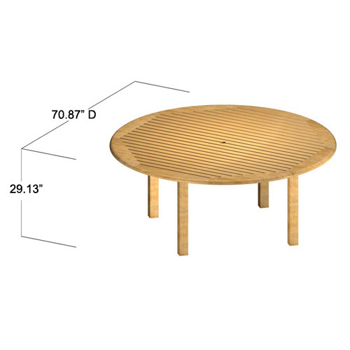 Buckingham Teak Curved Bench Dining Set - Picture Q