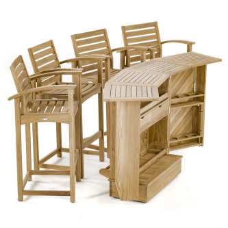 Somerset 5 pc Teak High Bar Set