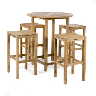 5 pc Backless Teak Pub Set