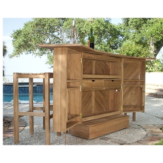 5pc Somerset Teak Bar & Stool Set
