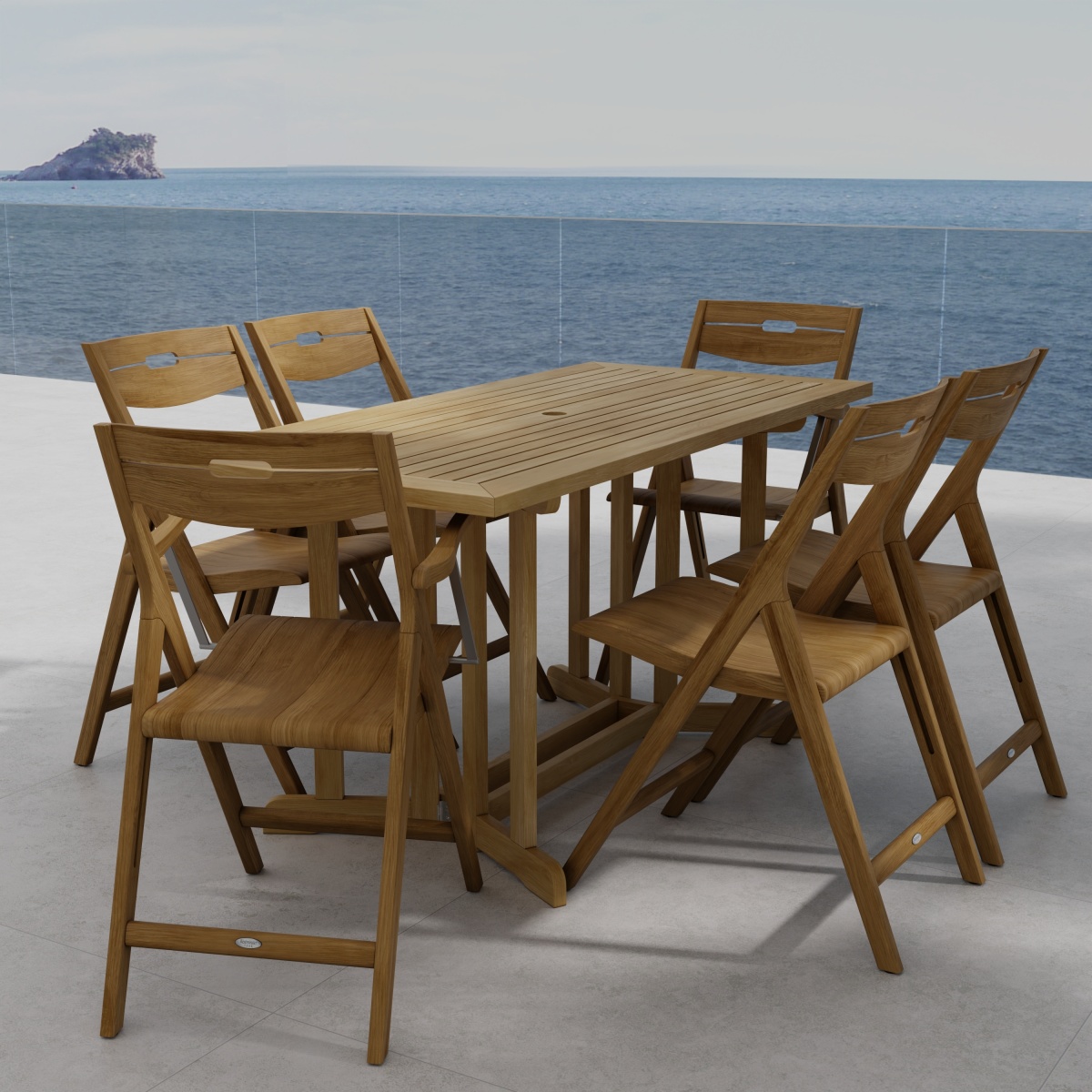 7 pc Surf Nevis Teak Dining Set