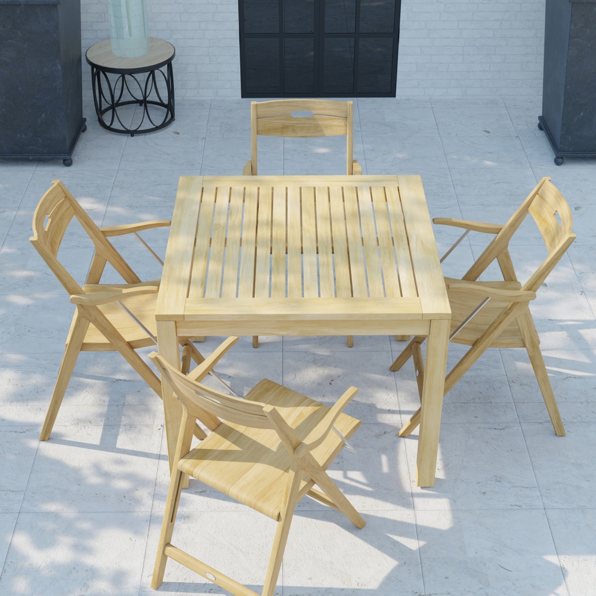 5 pc Surf Square Teak Dining Set