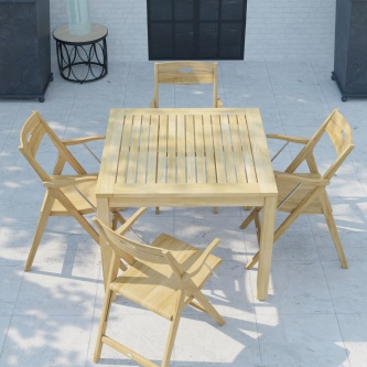 5 pc Surf Square Teak Dining Set