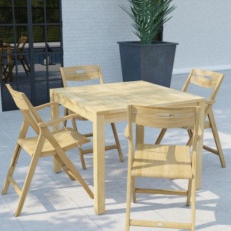 5 pc Surf Square Teak Dining Set