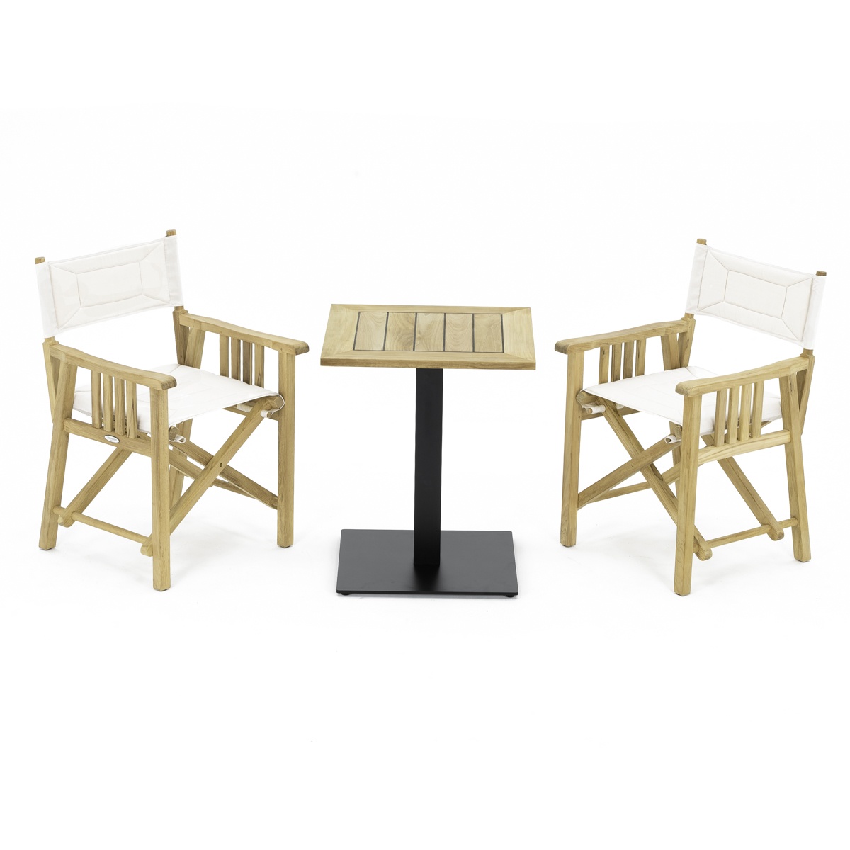 3 pc Teak Bistro Director Chair Set