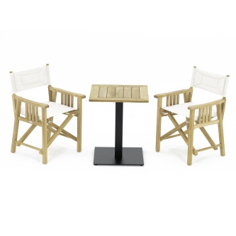 3 pc Teak Bistro Director Chair Set