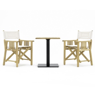 3 pc Teak Bistro Director Chair Set