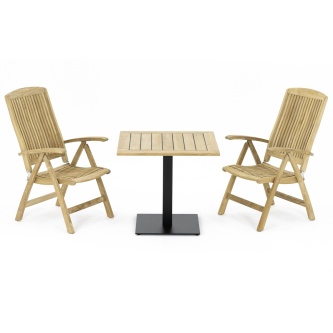 Reclining 3 pc Teak Bistro Set