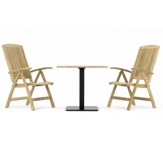 Reclining 3 pc Teak Bistro Set
