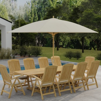 11 pc Reclining Teak Dining Set