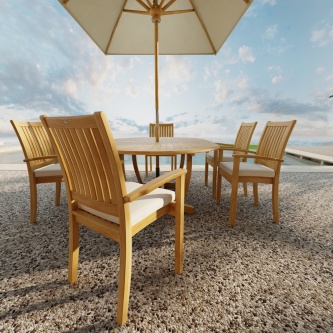 7 pc Martinique Sussex Teak Dining Set