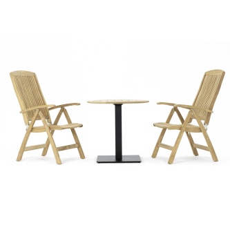 3 pc Teak Bistro Recliner Set