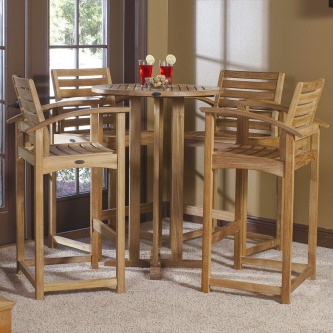 5 pc Somerset Teak Pub Table and Stools