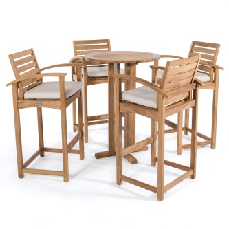5 pc Somerset Teak Pub Table and Stools