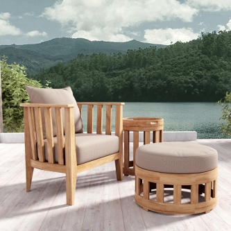 3 pc Kafelonia Chair & Ottoman Set