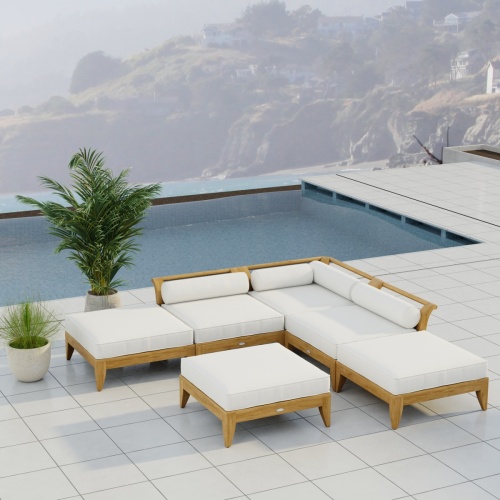 Aman Dais Teak Sectional Outdoor Daybed - Picture A