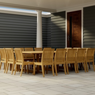 Pyramid Teak Dining Set for 16