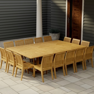 Pyramid Teak Dining Set for 16