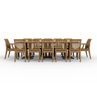 Pyramid Teak Dining Set for 12