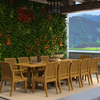 Pyramid Teak Dining Set for 12