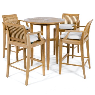 Laguna 5pc Teak Bar Table Set
