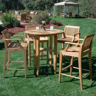 Laguna 5pc Teak Bar Table Set