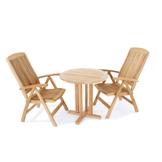 3 pc Reclining Teak Bistro Set