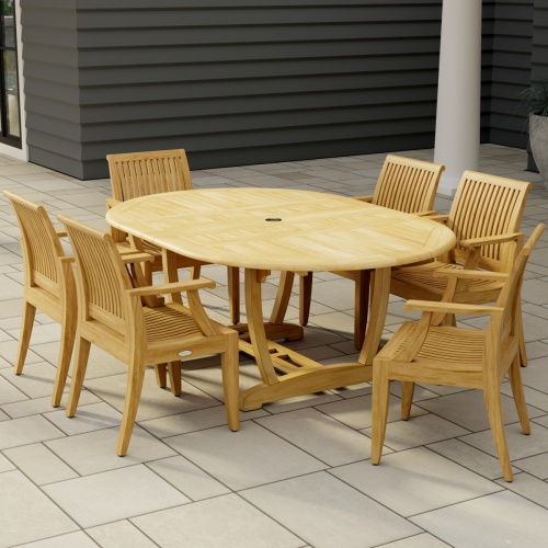 7 pc Martinique Laguna Teak Dining Set - Picture A