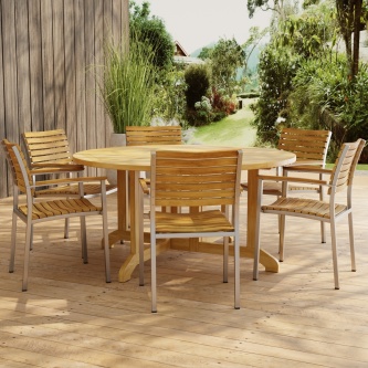 7 pc Barbuda Vogue Teak Dining Set