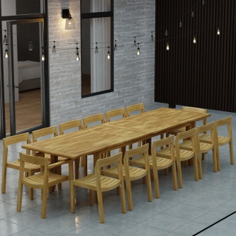 Laguna 15 pc Teak Dining Set