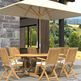 7pc Oval Barbuda Chair Dining Set