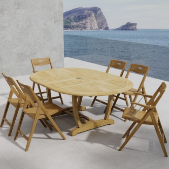 7pc Oval Surf Chair Dining Set