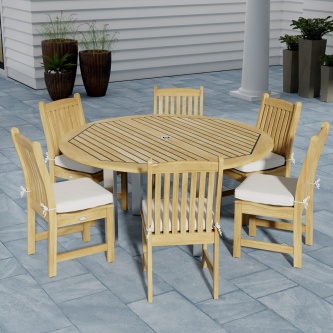 7pc Round Vogue Side Chair Dining Set
